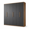 Armario de MDF con puertas negras 200cm x 240cm x 60cm