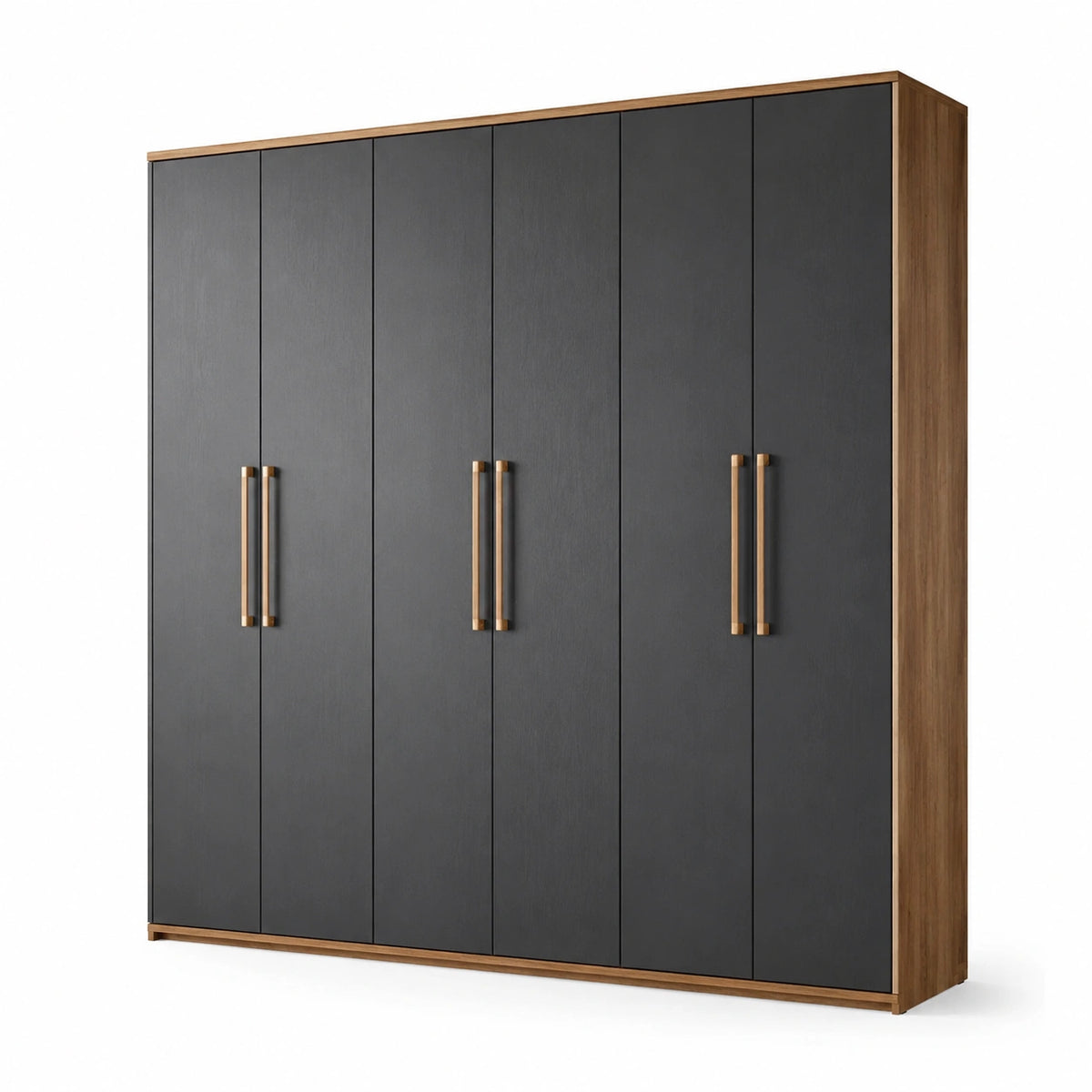 Armario de MDF con puertas negras 200cm x 240cm x 60cm
