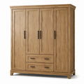Armario de madera de roble con 4 puertas y 2 cajones
