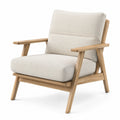 Sillón de Madera con Cojines de Lona Beige