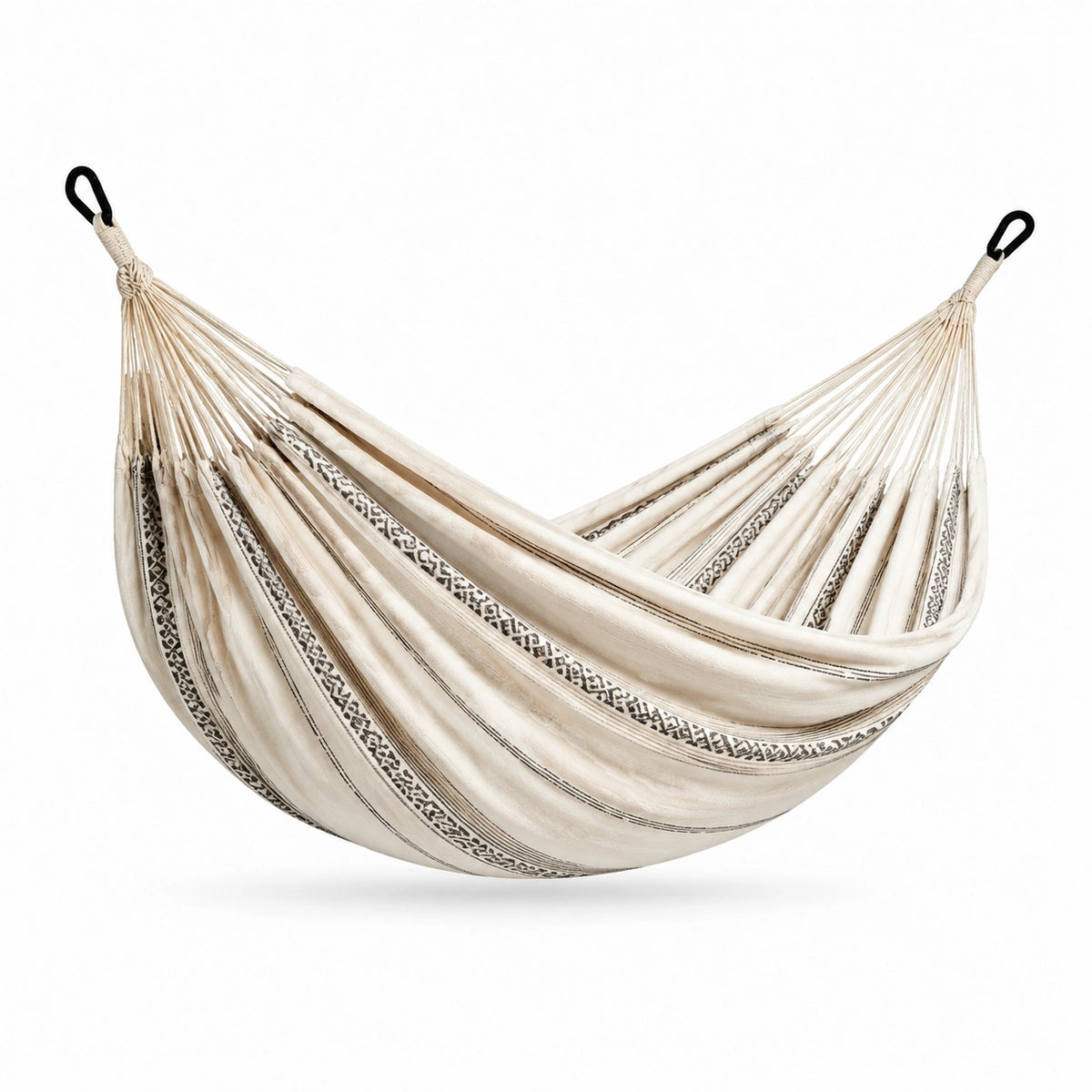 Hamaca de Algodón Beige con Diseño Étnico 200x150 cm
